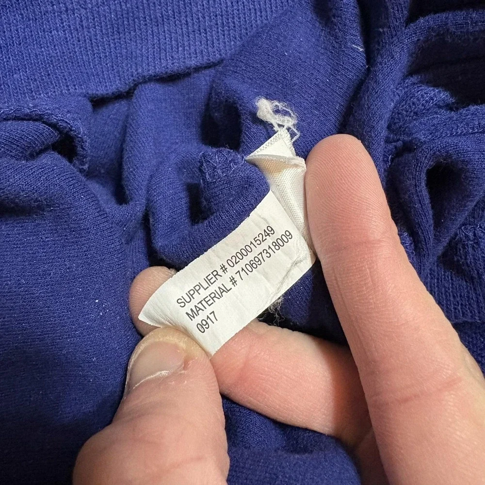 Polo Ralph Lauren Sweater Mens Large Blue Estate Rib 1/4 Zip Pullover Mock Neck